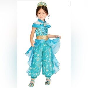 Disney Kids Aladdin Jasmine Costume Blue and Gold Princess Costume